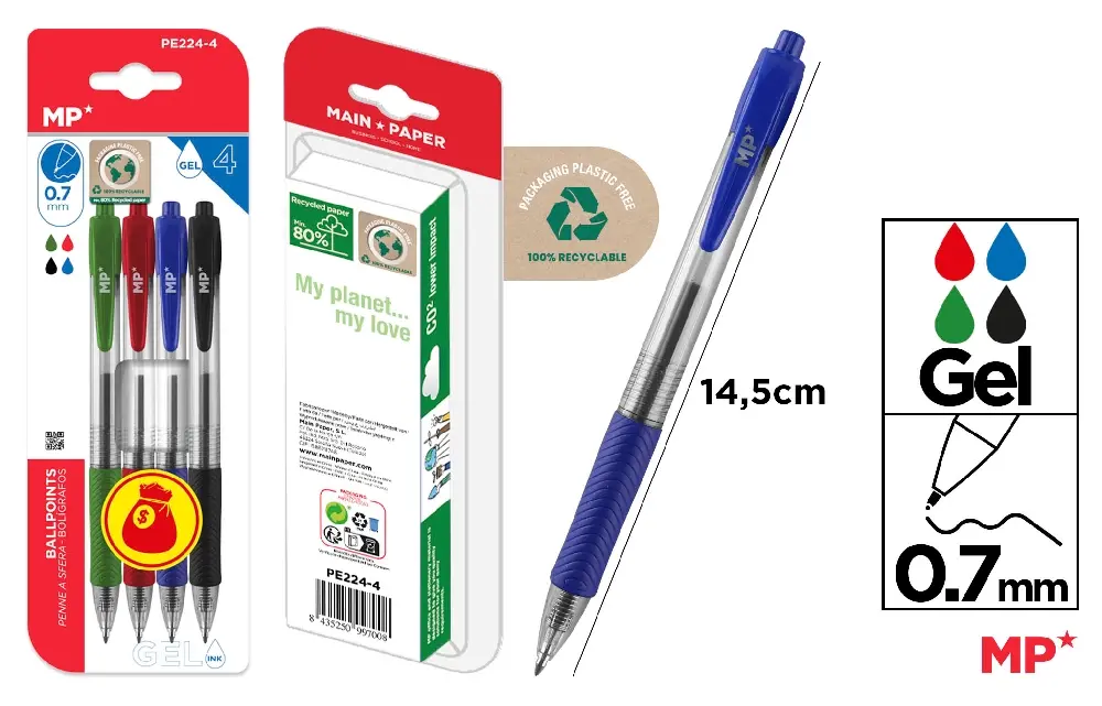 GEL PEN SAVINGS PACK 4 unités.