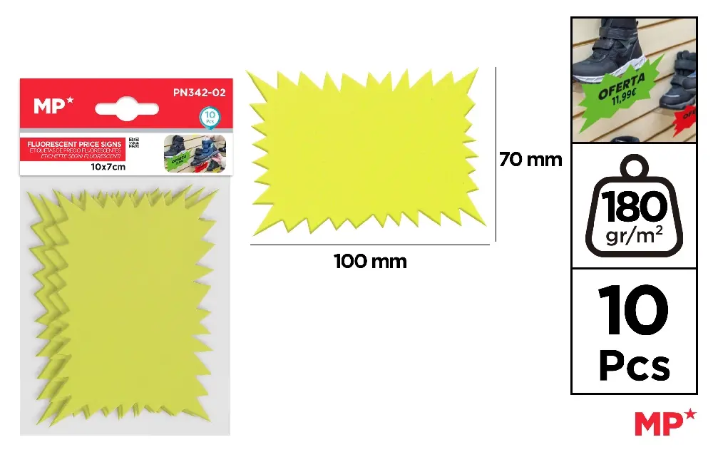 ÉTIQUETTES DE PRIX FLUORESCENTES JAUNE