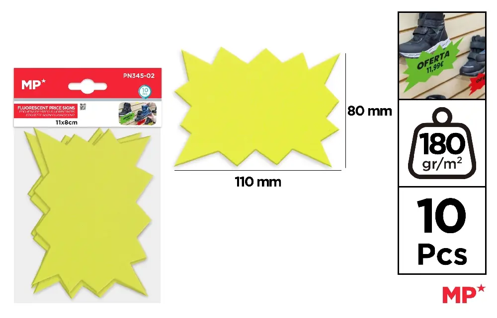 ÉTIQUETTES DE PRIX FLUORESCENTES JAUNE