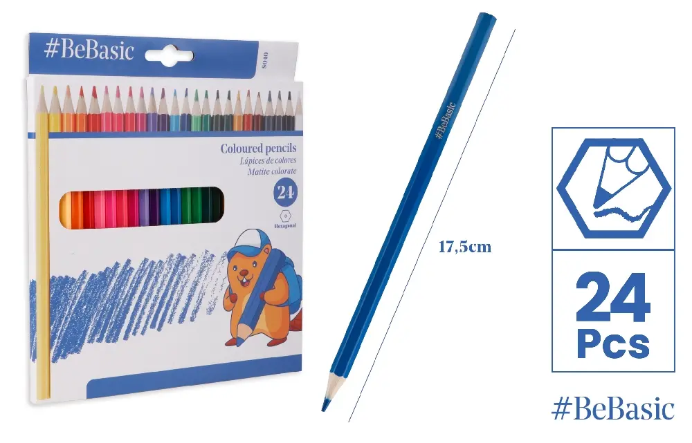 CRAYON DE COULEUR 24 Unités.