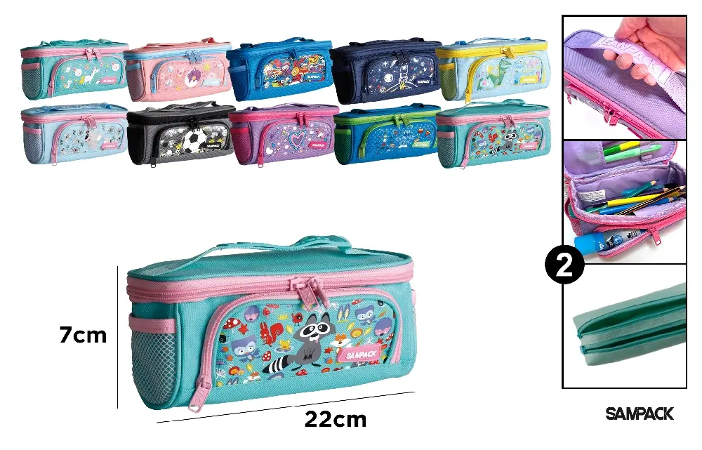 ÉTUI À DOUBLE FERMETURE ÉCLAIR SAMPACK