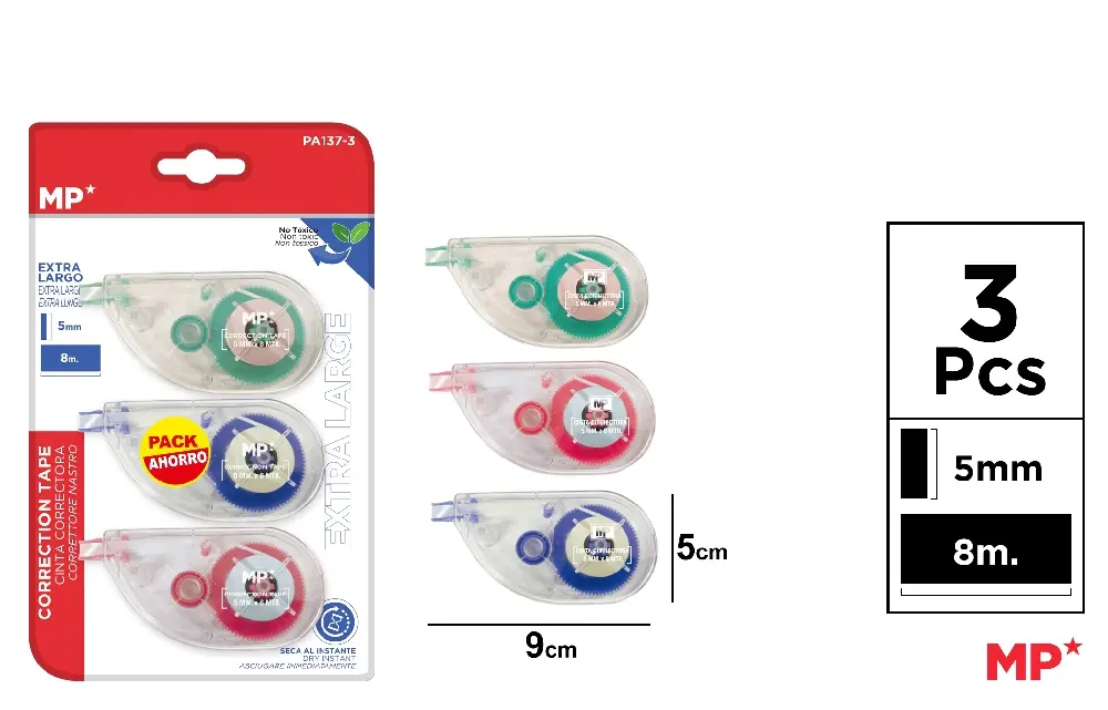 RUBAN CORRECTEUR 5 mm x 8 m PACK ÉCONOMI