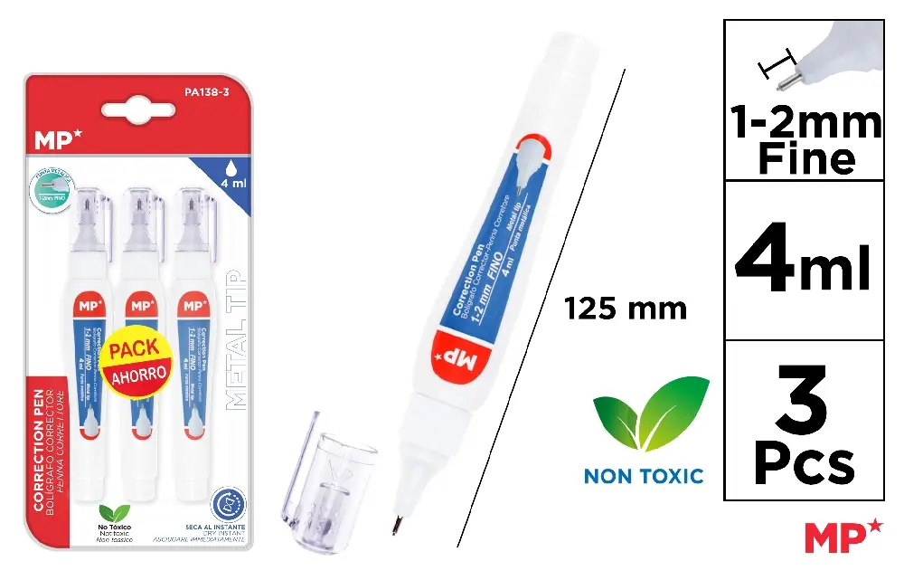 CORRECTEUR LIQUIDE STYLO PACK 3.