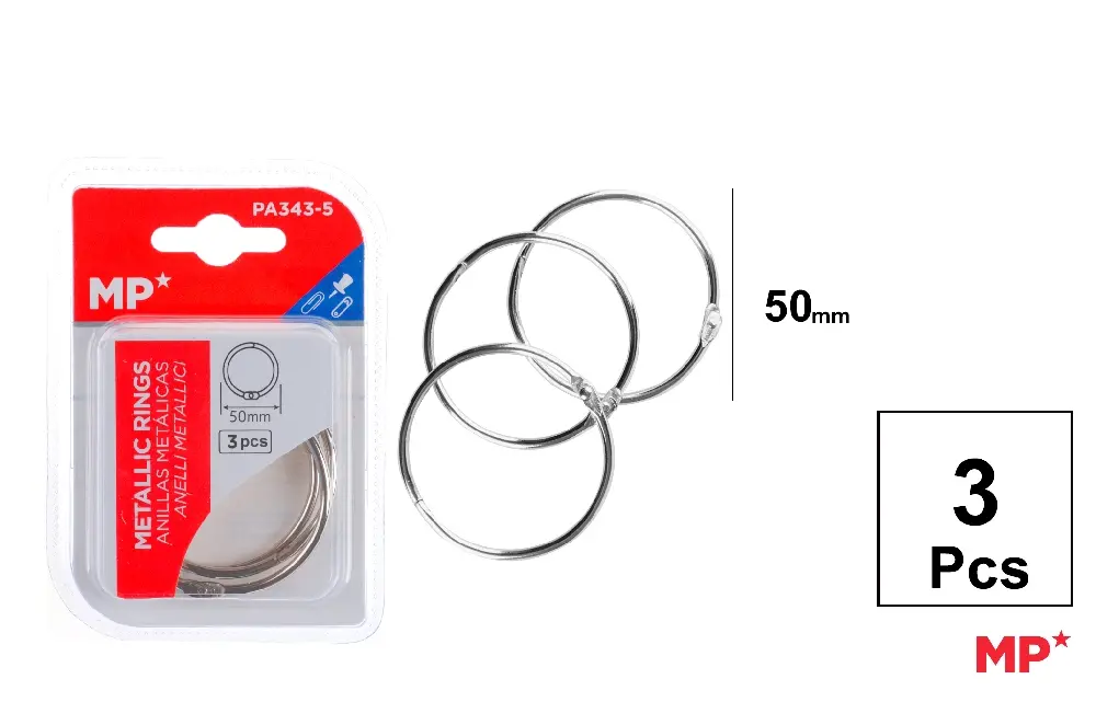 ANNEAUX MÉTALLIQUES 50 mm 3 Uds..