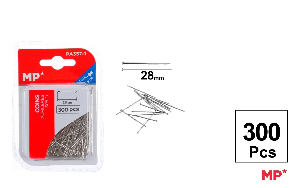ÉPINGLES POUR TISSU 2,8 cm 300 Uds.