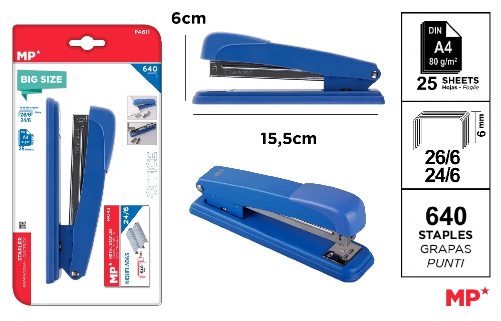 AGRAFEUSE DE BUREAU GÉANTE 25 FEUILLES