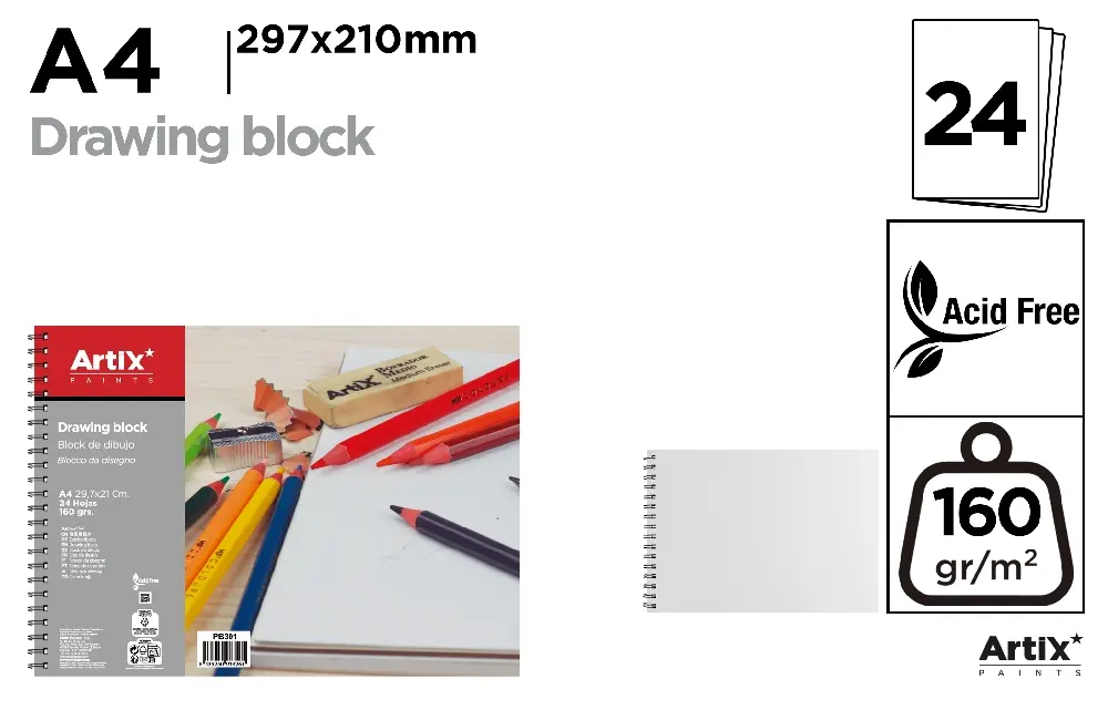 BLOC DE DESSIN 24 FEUILLES A4