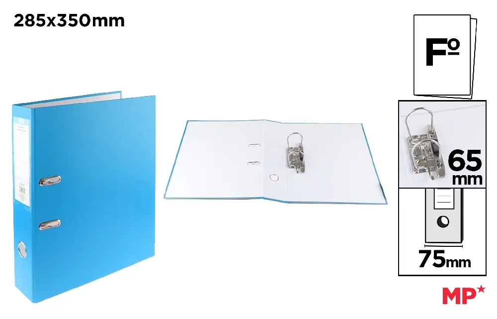 CLASSEUR À LEVIER BLEU CLAIR.