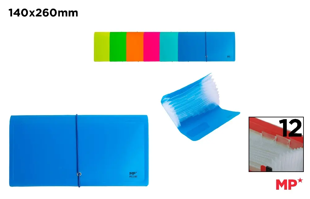 TRIEUR À SOUFFLET AVEC ÉLASTIQUE FLUORES