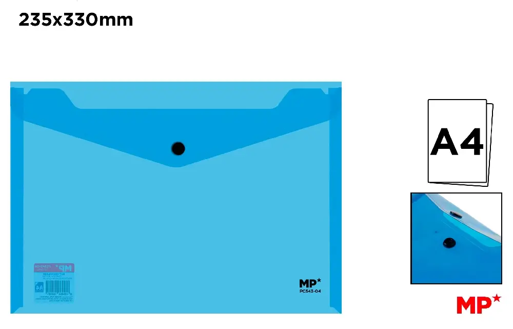 CHEMISE ENVELOPPE À FERMETURE PAR BOUTON