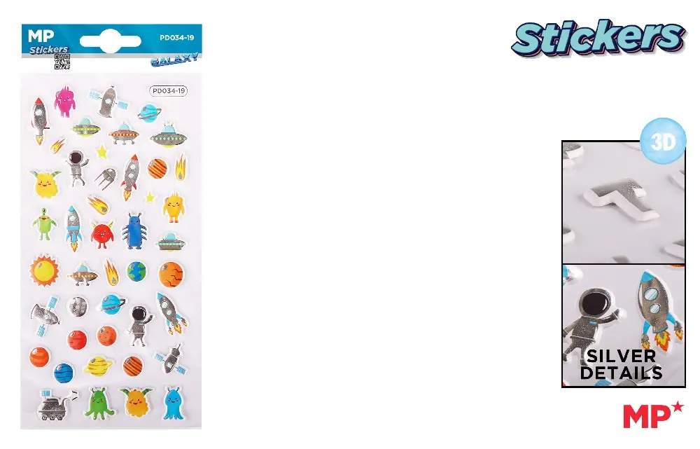 AUTOCOLLANTS EN RELIEF STICKERS GALAXY.