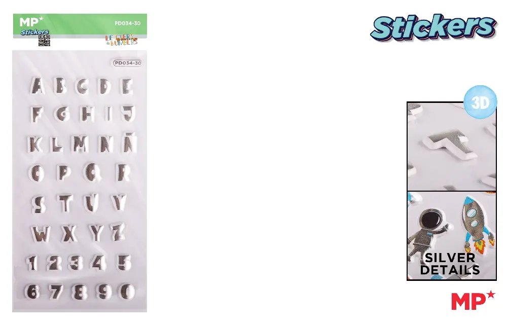 AUTOCOLLANTS EN RELIEF STICKERS ALPHABET