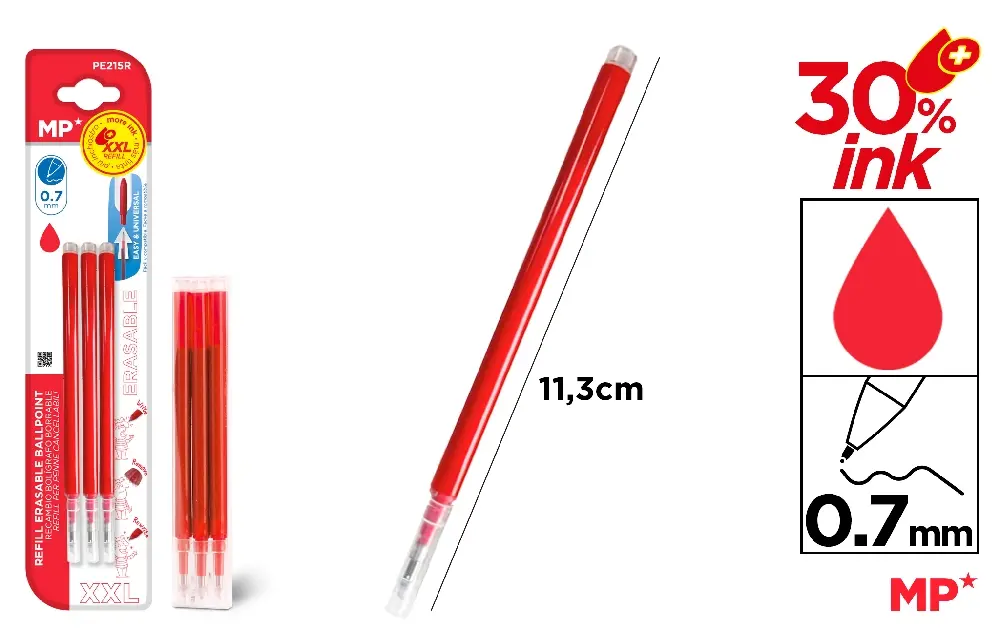 RECHARGE BORRABLE BALLOT ROUGE 3 pcs.