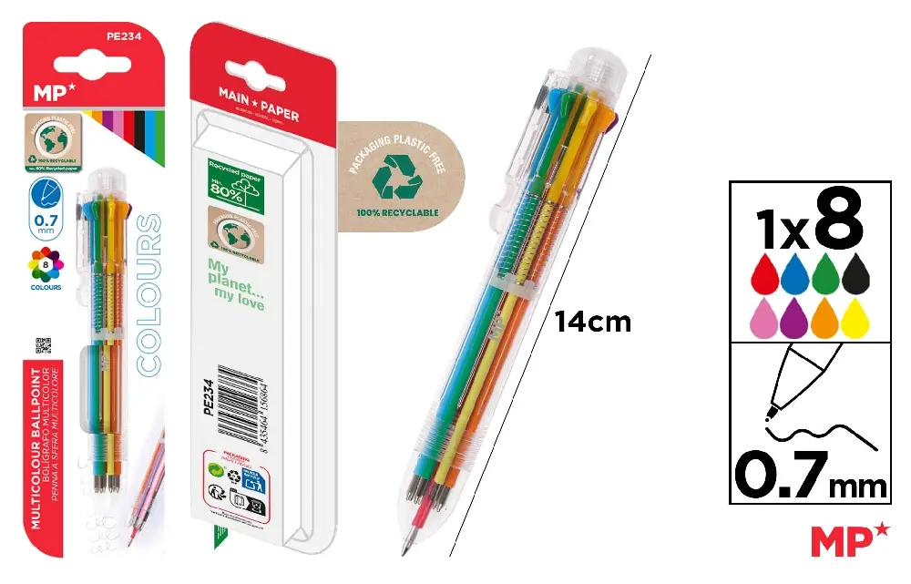 8 STYLO COULEUR 07 mm