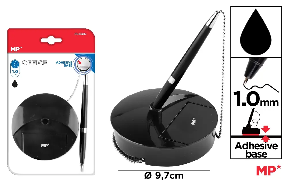 STYLO SUR SOCLE POINT 1.0 mm BLEU.