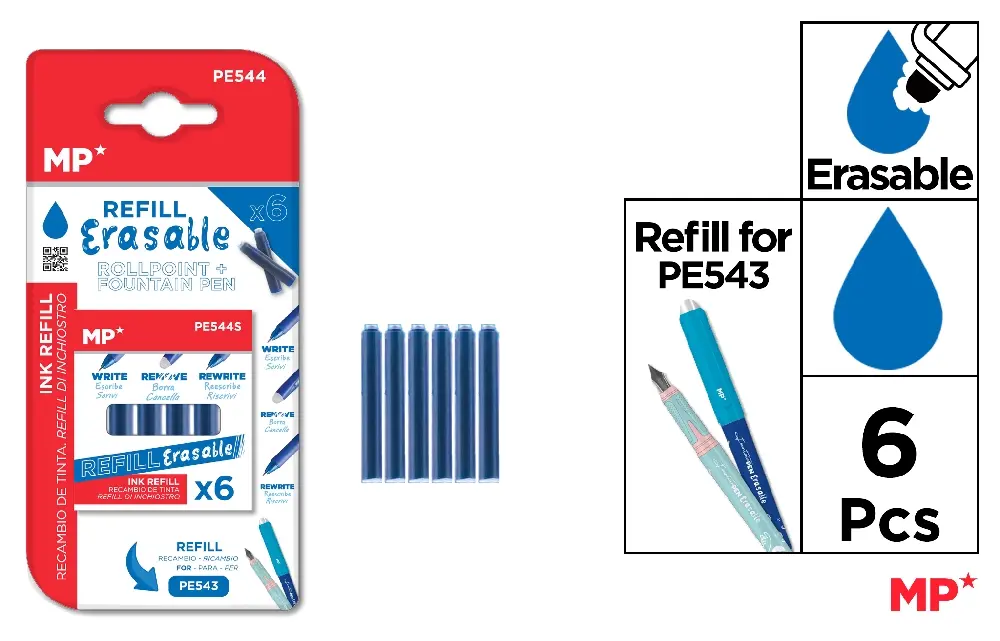 RECHARGE D¡¯ENCRE EFFA?ABLE BLEUE 6PCS.