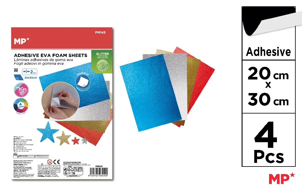 EVA ADH. PURPURINA BIOD. 20 * 30CM 4PCS