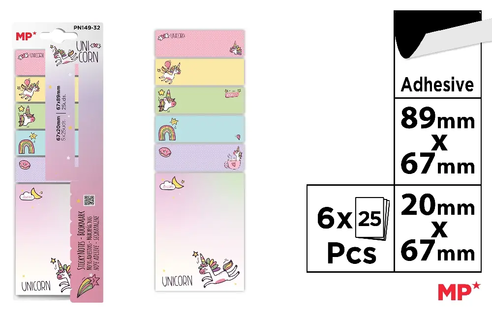 Block DE NOTES ADHÉSIFS DÉCORÉES.