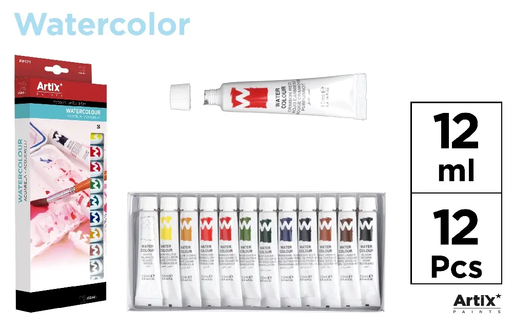 PEINTURE AQUARELLE 12 TUBES.