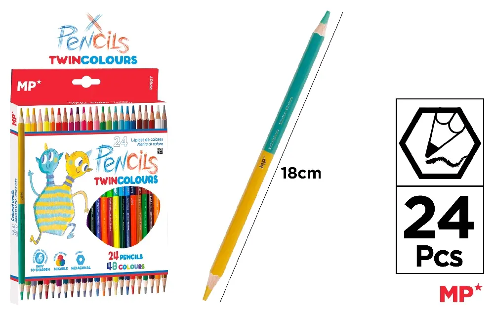 CRAYONS BICOLORE 24 Unités.