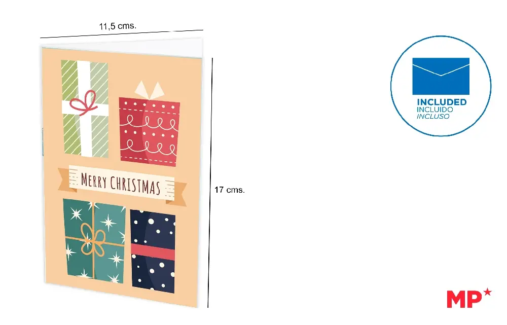 CARTE DE NOËL 11.5X17CM