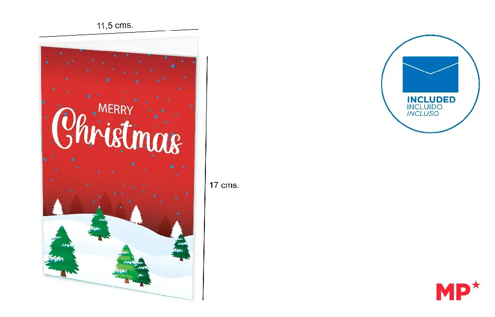 CARTE DE NOËL 11.5X17CM