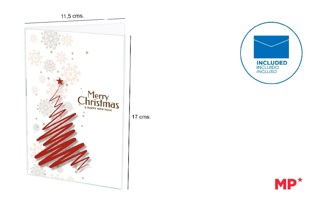 CARTE DE NOËL 11.5X17CM