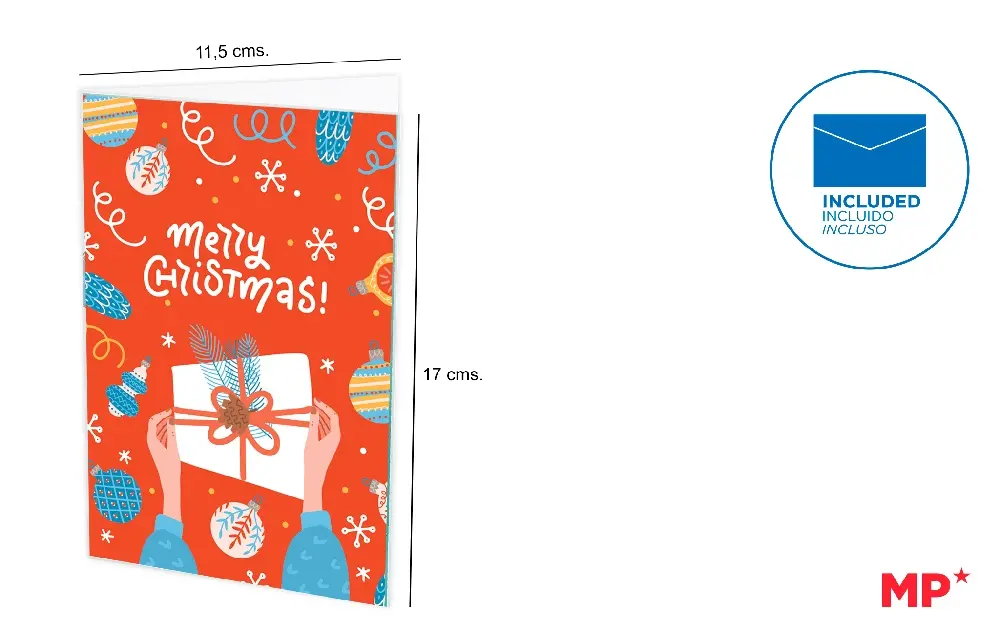 CARTE DE NOËL 11.5X17CM