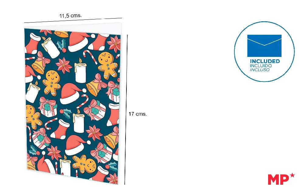 CARTE DE NOËL 11.5X17CM