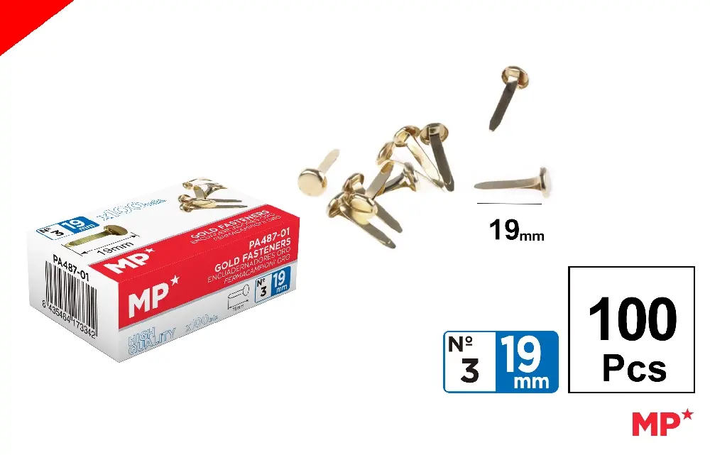 ATTACHES PARISIENNES DORÉES 19 mm 100 Un