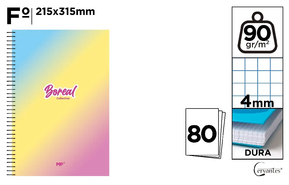 CARNET SPIRALE Fº 80 FEUILLES 90 gr