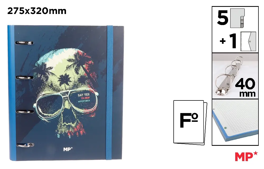 CLASSEUR À 4 ANNEAUX AVEC RECHARGE A4 CA