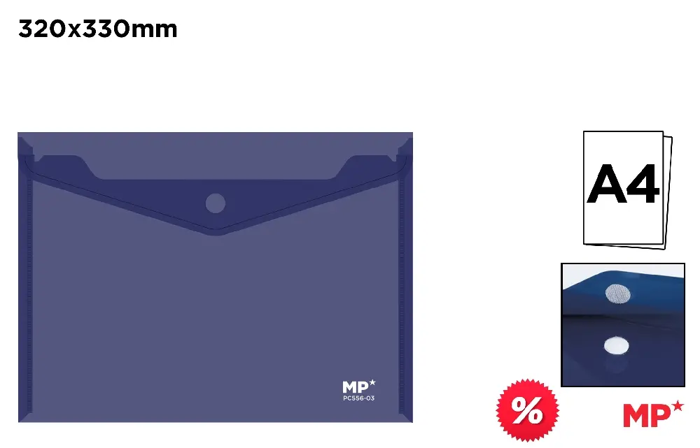 POCHETTE EN PLASTIQUE À FERMETURE VELCRO