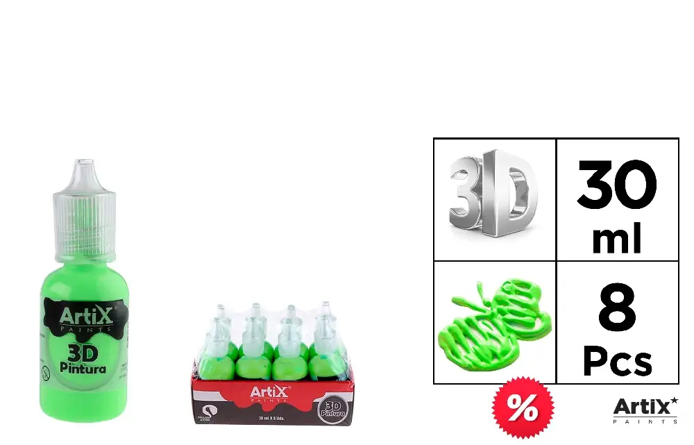 PEINTURE 3D ARTISANAT VERT POMME