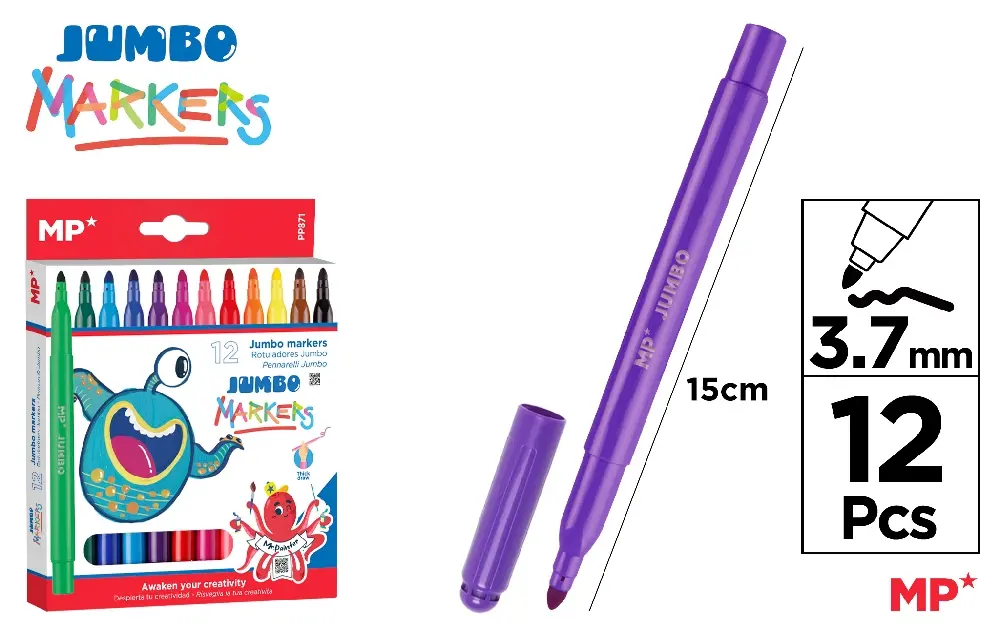 FEUTRES JUMBO 12 Unités