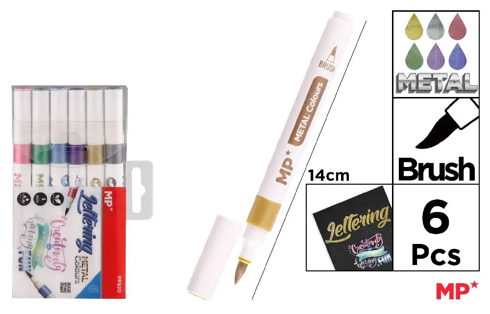 FEUTRES POINTE PINCEAU MÉTALLISÉS.