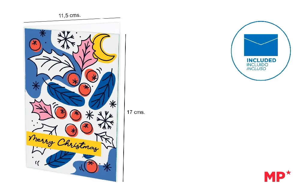 CARTE DE NOËL 11.5X17CM