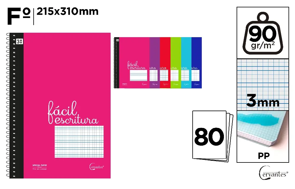 CARNET GUIDE PP Fº 80 FEUILLES 3MM 90G