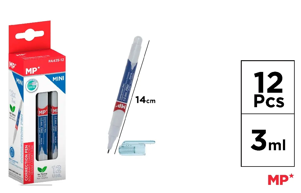 MINI CORRECTEUR TYPE STYLO 12 Unités.
