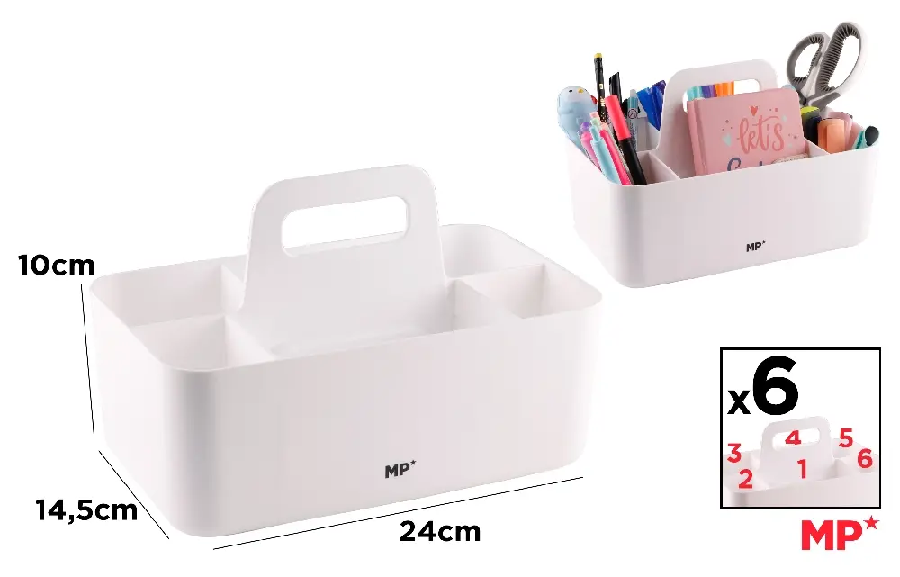 ORGANISATEUR DE BUREAU BLANC.