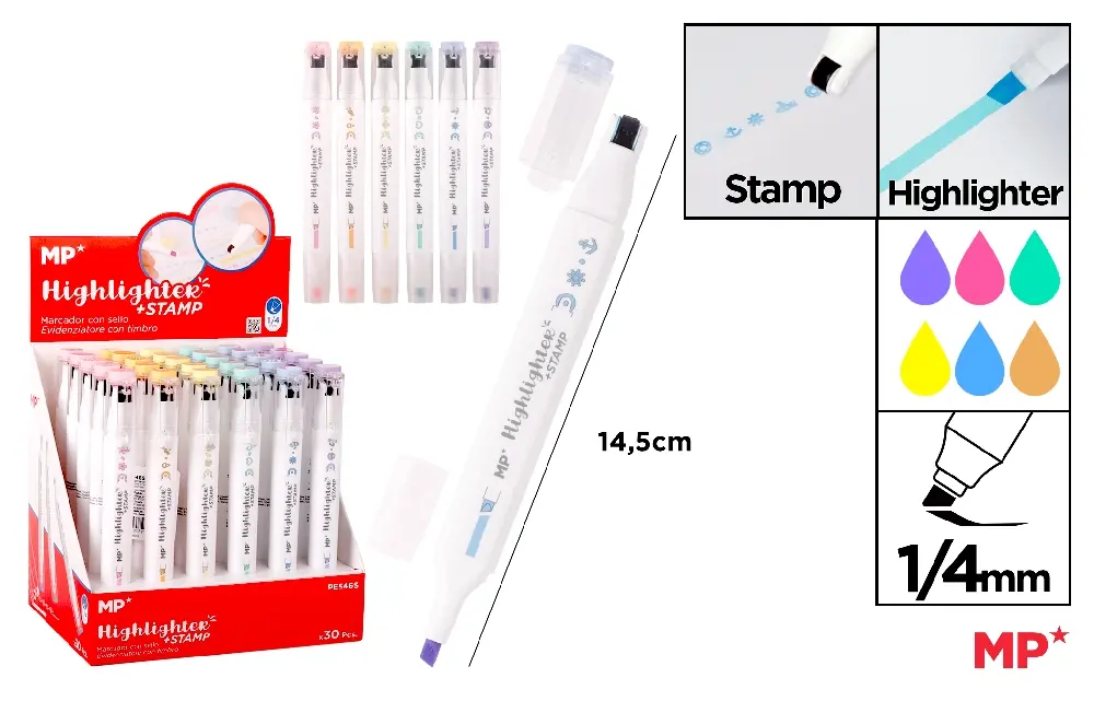 MARQUEUR AVEC TAMPON D¨¦CORATIF ¨¤ ROULE