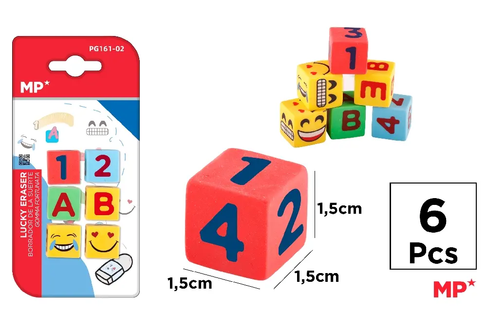 GOMMES À DÉS CRÉATIVES 6 Unités.