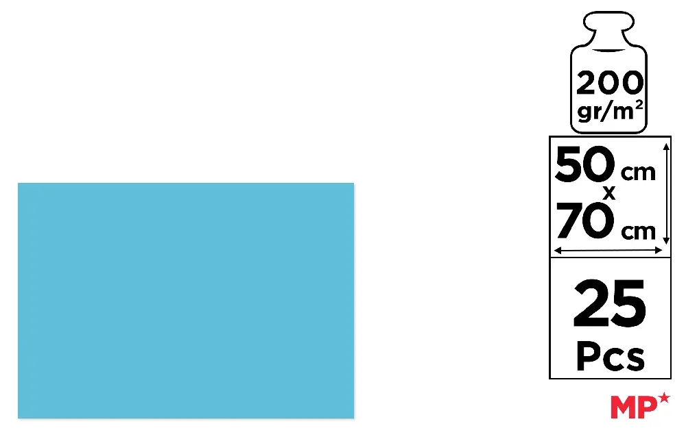 CARTON 50 x 70 cm BLEU MER