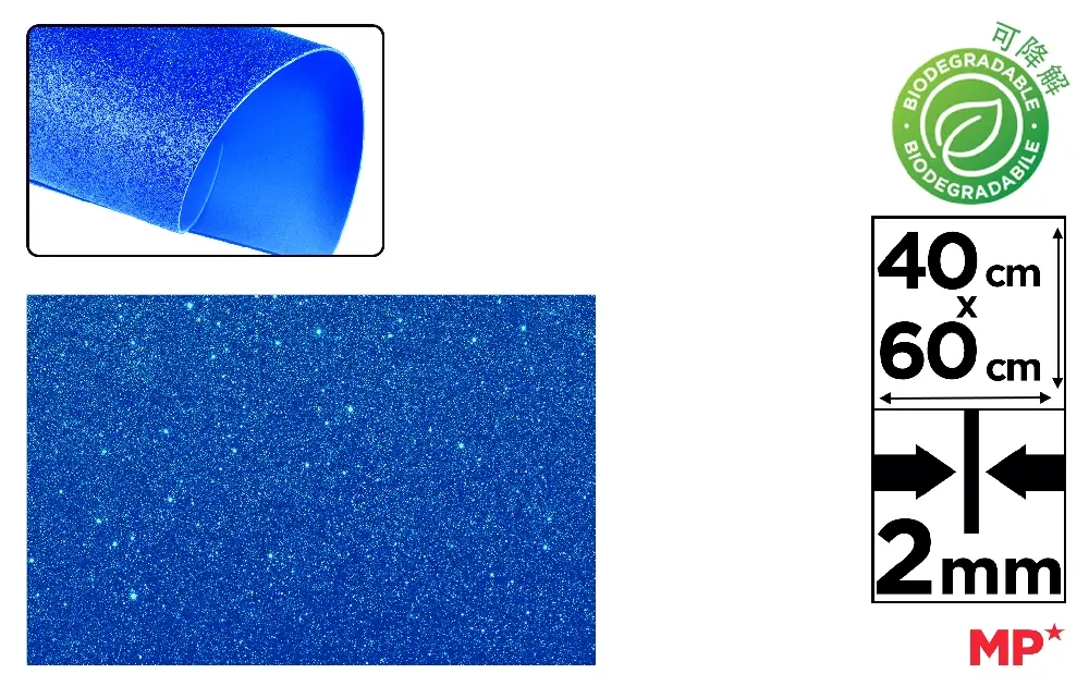 CAOUTCHOUC EVA PAILLETÉ BIODÉGRADABLE 40