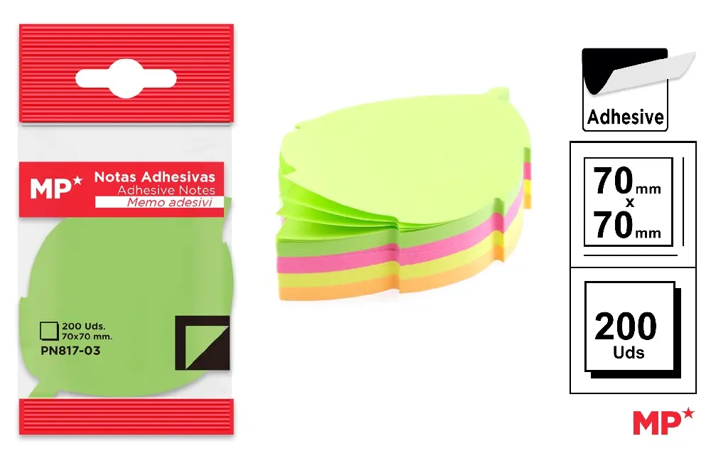 BLOC DE NOTES ADHÉSIFS 70 x 70 mm 200 FE