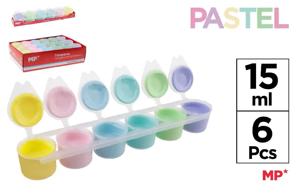 TEMPÉRA PASTEL 6 COULEURS.