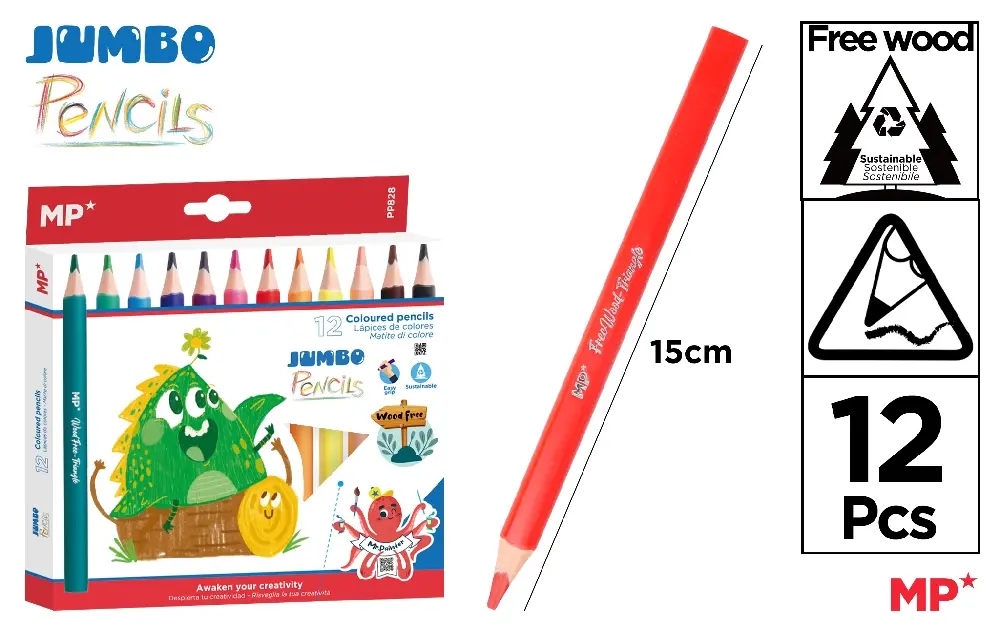 CRAYONS DE COULEUR JUMBO TRIANGULAIRES 1