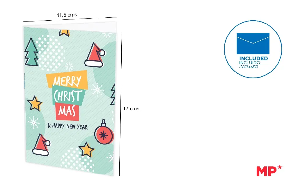 CARTE DE NOËL 11.5X17CM