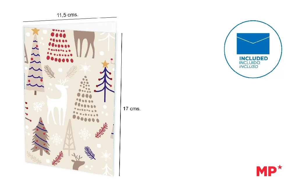 CARTE DE NOËL 11.5X17CM