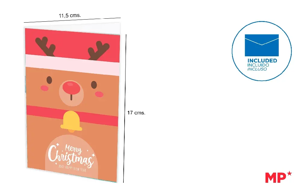 CARTE DE NOËL 11.5X17CM